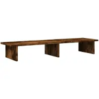 vidaXL Monitorständer Räuchereiche 100x27x15 cm Holzwerkstoff