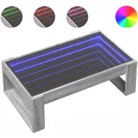 vidaXL Couchtisch mit Infinity-LED Grau Sonoma 90x53x30 cm