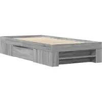 vidaXL Bettgestell Grau Sonoma 75x190 cm Holzwerkstoff