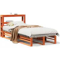 vidaXL Massivholzbett ohne Matratze Wachsbraun 75x190 cm Kiefernholz