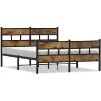 vidaXL Metallbett ohne Matratze Räuchereiche 160x200 cm