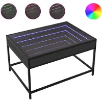 vidaXL Couchtisch mit Infinity-LED Schwarz 70x50x41 cm