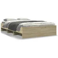 vidaXL Bettgestell ohne Matratze Sonoma-Eiche 140x190 cm Holzwerkstoff