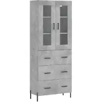 vidaXL Highboard Betongrau 69,5x34x180 cm Holzwerkstoff