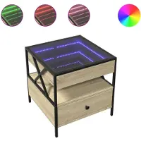 vidaXL Couchtisch mit Infinity-LED Sonoma-Eiche 50x50x51 cm