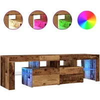vidaXL TV-Schrank mit LED Altholz-Optik 140x36,5x40 cm Holzwerkstoff