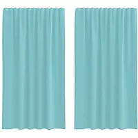 vidaXL Voile Vorhänge mit Schlaufen 2 Stk. Türkis 140x175 cm