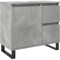 vidaXL Waschbeckenunterschrank Betongrau 65x33x60 cm Holzwerkstoff
