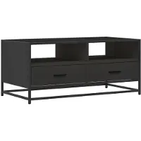 vidaXL Couchtisch Schwarz 100x50x45 cm Holzwerkstoff und Metall