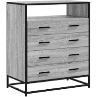vidaXL Schubladenschrank Grau Sonoma 70x41x83,5 cm Holzwerkstoff