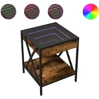 vidaXL Couchtisch mit Infinity-LED Räuchereiche 40x40x49 cm