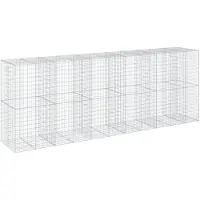 vidaXL Gabione mit Deckel 550x100x200 cm Verzinktes Eisen