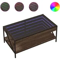 vidaXL Couchtisch mit Infinity-LED Braun Eichen-Optik 90x50x38 cm