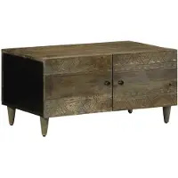 vidaXL Couchtisch Hellgrau 80x50x40 cm Massivholz Mango