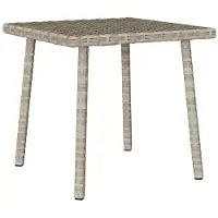 vidaXL Garten-Couchtisch Rechteckig Hellgrau 40x40x37 cm Poly Rattan