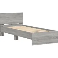 vidaXL Bettgestell mit Kopfteil Grau Sonoma 90x190 cm Holzwerkstoff