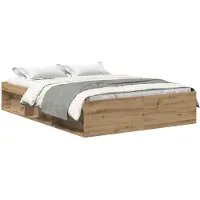 vidaXL Bettgestell ohne Matratze Artisan-Eiche 140x200cm Holzwerkstoff