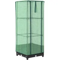 vidaXL Hochbeet mit Gewächshaus-Aufsatz Rattan-Optik 40x40x123 cm