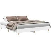 vidaXL Bettgestell ohne Matratze Weiß 180x200 cm Holzwerkstoff