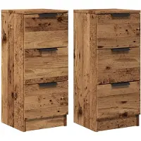 vidaXL Sideboards 2 Stk. Altholz-Optik 30x30x70 cm Holzwerkstoff