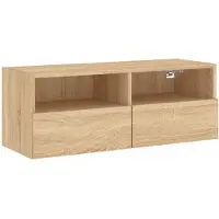 DKD Home Decor vidaXL TV-Wandschrank Sonoma-Eiche 80x30x30 cm Holzwerkstoff