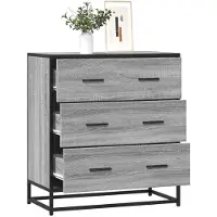 vidaXL Sideboard Grau Sonoma 68x35x76 cm Holzwerkstoff und Metall