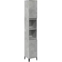 vidaXL Badschrank Betongrau 30x30x190 cm Holzwerkstoff