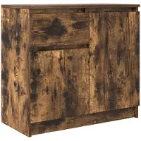 vidaXL Sideboard mit Schublade Räuchereiche 71x35x65 cm Holzwerkstoff