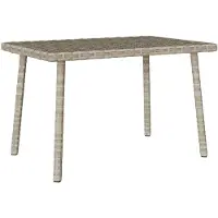 vidaXL Garten-Couchtisch Rechteckig Hellgrau 60x40x37 cm Poly Rattan