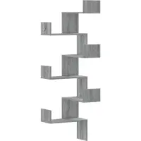 vidaXL Wand-Eckregal Grau Sonoma 45x45x147 cm Holzwerkstoff