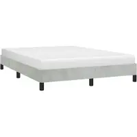 vidaXL Bettgestell ohne Matratze Hellgrau 137x190 cm Vollvelours