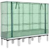 vidaXL Hochbeet mit Gewächshaus-Aufsatz Rattan-Optik 160x40x140 cm