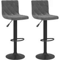 vidaXL Barhocker 2 Stk. Dunkelgrau Samt
