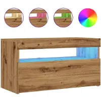 vidaXL TV-Schrank mit LED-Leuchten Artisan-Eiche 75x35x40 cm