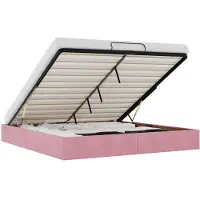 vidaXL Ottoman-Bett ohne Matratze Rosa 200x200 cm Samt