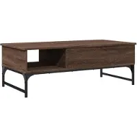 vidaXL Couchtisch Braun Eichen-Optik 100x50x35 cm Holzwerkstoff Metall