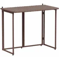 vidaXL Gartentisch Klappbar Braun 90x51x75 cm Poly Rattan