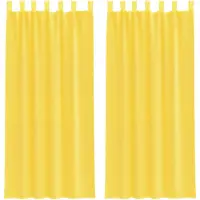 vidaXL Voile Vorhänge mit Stangentaschen 2 Stk. Gelb