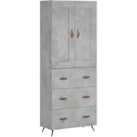 vidaXL Highboard Betongrau 69,5x34x180 cm Holzwerkstoff