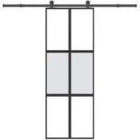vidaXL Schiebetür mit Beschlag 76x205 cm Hartglas & Aluminium