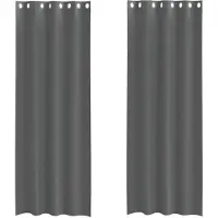 vidaXL Voile Vorhänge mit Ösen 2 Stk. Dunkelgrau 140x300 cm