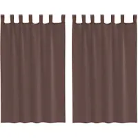 vidaXL Voile Vorhänge mit Stangentaschen 2 Stk. Braun