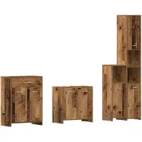 vidaXL 4-tlg. Badmöbel-Set Altholz-Optik Holzwerkstoff