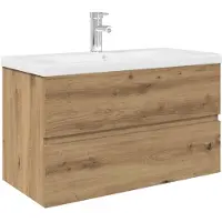 vidaXL Waschbeckenunterschrank mit Einbaubecken und Wasserhahn