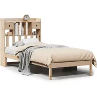 vidaXL Massivholzbett mit Regal ohne Matratze 90x190 cm Kiefer