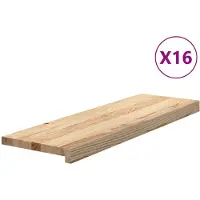 vidaXL Treppenstufen 16 Stk. Unbehandelt 80x30x2 cm Massivholz Eiche