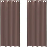 vidaXL Voile Vorhänge mit Ösen 2 Stk. Braun 140x245 cm