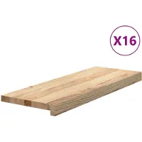 vidaXL Treppenstufen 16 Stk. Unbehandelt 70x25x2 cm Massivholz Eiche
