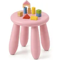 Relaxdays Kinderhocker, 26 cm Sitzhöhe, abwischbar, leicht, formstabil, Sitzhocker für Kleinkinder, Kunststoff, rosa