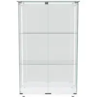 PXloue Vitrine Vitrinenschrank mit LED-Beleuchtung 78x35x123 cm Weiß
